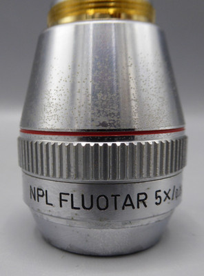 Leitz Wetzlar NPL FLUOTAR 5x/0.09 DF Mikroskop-Objektiv Auflicht Dunkelfeld Hell