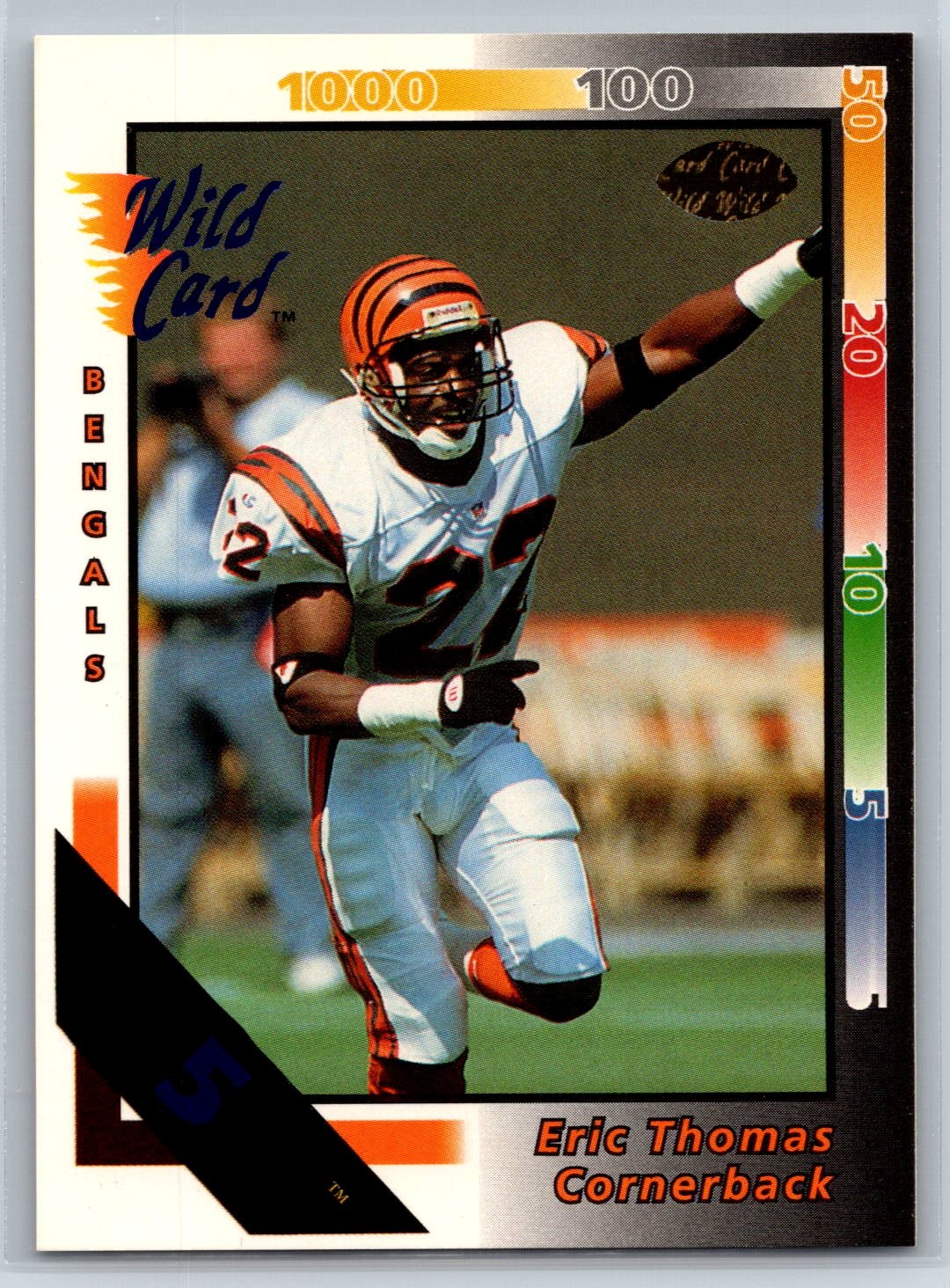1992 Wild Card Eric Thomas 5 Stripe Parallel Cincinnati Bengals #429