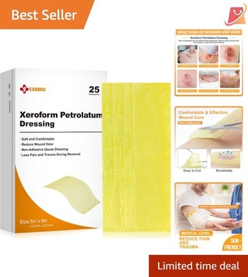 Medical Xeroform Gauze Dressing 5x9 Sterile Non-Adherent Wound Care Pack of 25