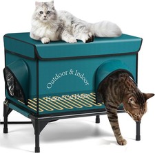 Heated Cat House for Winter Insulated Outdoor Feral Cat Shelter Cat Heating Pad