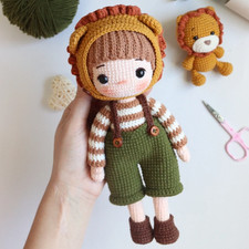 Lion Outfit Amigurumi Crochet Doll, Handmade Cute Gift for Kids and Collectors