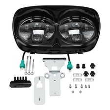 5 3/4" Dual LED Front Headlight Head Light Fit For Harley Road Glide 1998-2013