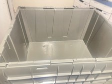 Orbis Storage and Packing Plastic Tote Crate Attached Lid Flip Top 24"Lx20"Wx13"