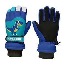 Kids Winter Snow Ski Gloves, Waterproof Cold Weather Insulated Small Blue