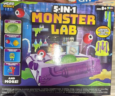 5-in-1 Monster Lab Science Kit for Kids   Slime, Crystals, Experiments &