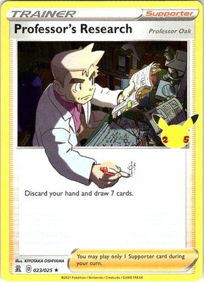 Professor's Research Holo Rare Celebrations 023/025 Holofoil NM