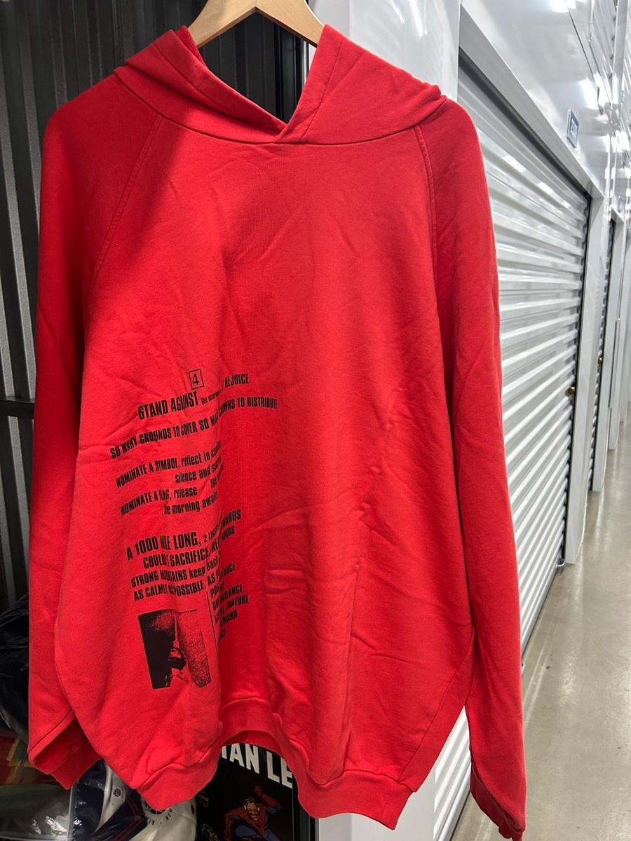 Raf Simons ARCHIVE REDUX OVERSIZE HOODIE SS02 Terror Hoodie Red