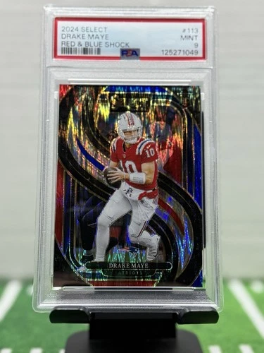 2024 Select Drake Maye Rookie Red & Blue Shock PSA 9