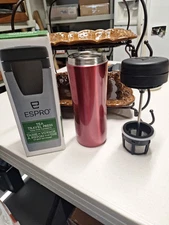 ESPRO Coffee Tea Travel Press Red  Brand New