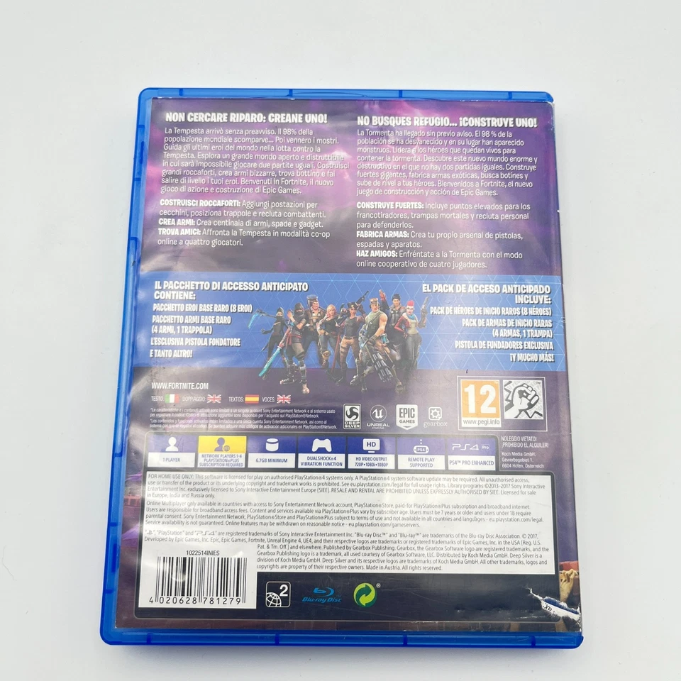 Fortnite Playstation 4 PS4 PAL Versione Italiana Rara copia fisica da collezione - Immagine 2 di 4