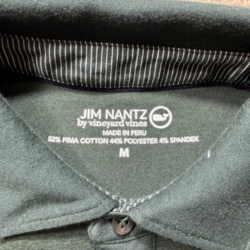 Vineyard Vines Jim Nantz Shirt Mens Medium Green Polo Short Sleeve Collared Tee - Picture 7 of 13
