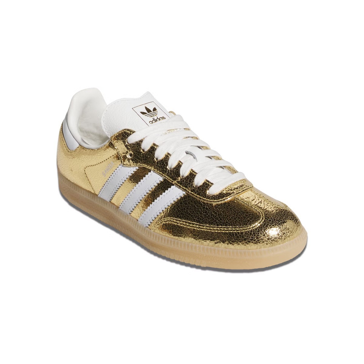 adidas Samba OG Gold Metallic Cracked Leather KI5719 Womens New | eBay