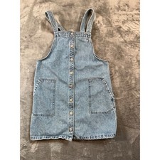 Tommy Hilfiger Jean Overalls Dress Womens Medium Denim Button Front Pocket Y2K