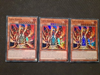 3x  Lava-Golem RA01  Super Rare Holo Deutsch   Playset Anime Marik 