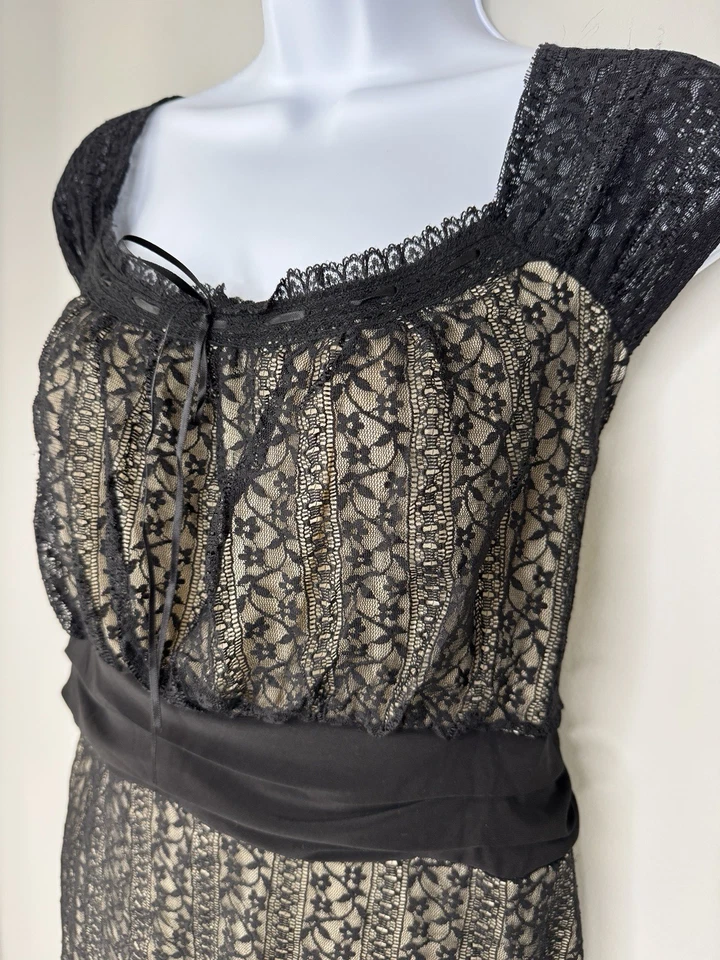 复古 Y2K 大码娃娃上衣 22 24 2X Whimsigoth Milkmaid 黑色花边仙女 — 第 2/4 张图片