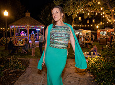 JVN Jovani sheer beaded waist green turquise dress size 0