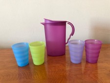TUPPERWARE TOYS MINI IMPRESSIONS PITCHER W/ MINI TUMBLERS SET 5 NEW IN PACKAGE 