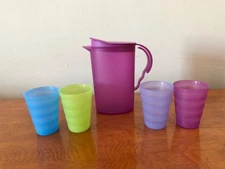 TUPPERWARE TOYS MINI IMPRESSIONS PITCHER W/ MINI TUMBLERS SET(5)*NEW IN PACKAGE*
