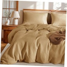 100 France Linen Duvet Cover Set 3 Pcs Natural Flax Duvet Cover Queen Rust