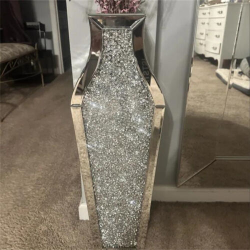 Groß Blumenvase Höhe 68 cm Funkelnde Verspiegelte Kristallvase Vase, Wohnzimmer - Bild 7 von 26