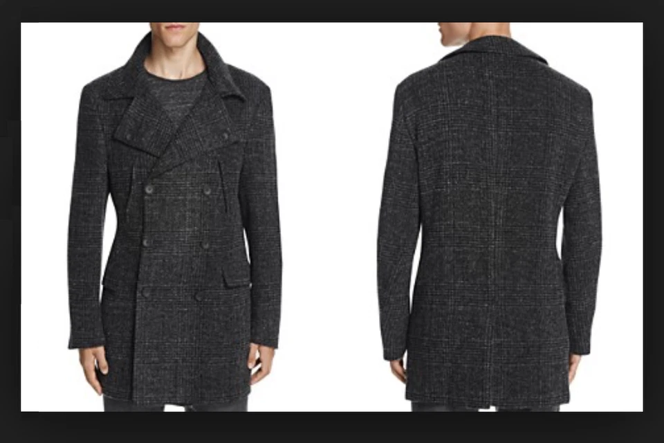 Abrigo Hickey Freeman fieltro lana pata de gallo carbón $1195,00, talla 46 Foto 2 de 4