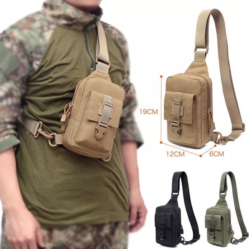 Men Molle Tactical Shoulder Bag Chest Pack Sling Messenger Bag for