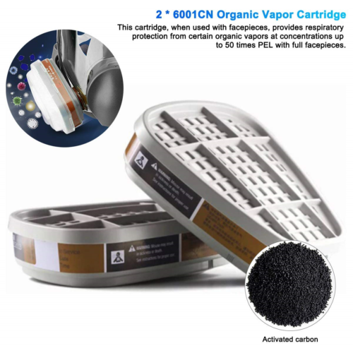 Maschera antigas viso completa 2091 filtro respiratore per 6800 riutilizzabile - Foto 6 di 22