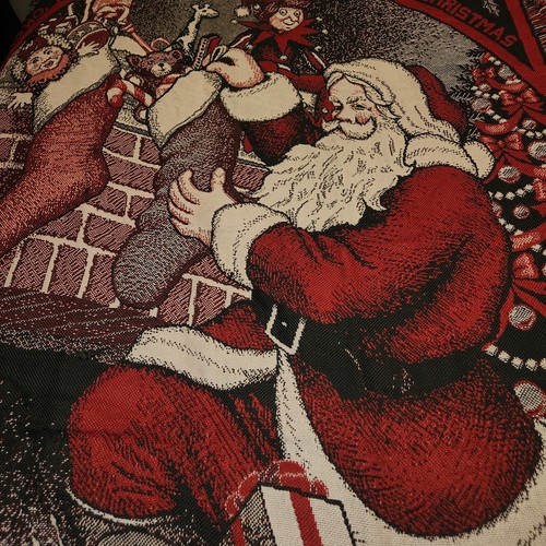 Vintage Holiday Blanket Santa Christmas 50"x60" In Original Package 1995 - Picture 1 of 7