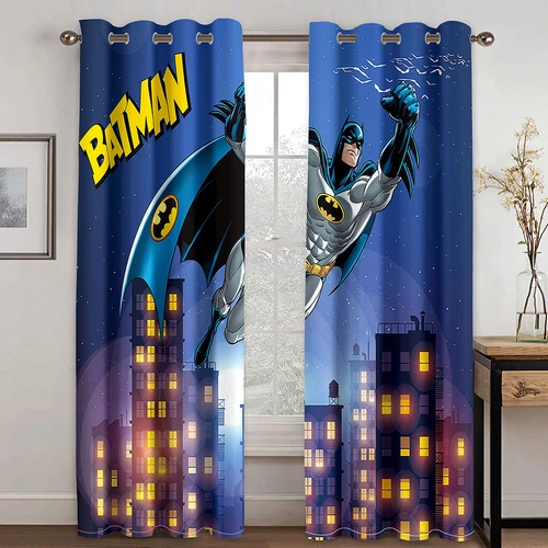 Tende oscuranti 3D per ragazzi camera da letto Batman tende anello termico occhiello superiore regalo - Foto 4 di 35