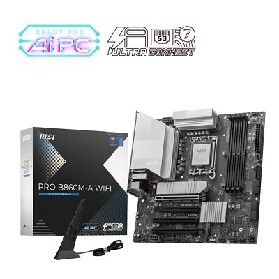 MSI PRO B860M-A WIFI Mainboard 1851 M.2/WIFI7/BT/HDMI/DP/TB4/USB-C