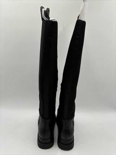 Naturalizer Soul OLGA Black Synthetic Round Toe Side Zip Lug Sole Tall Boots, 6M - Picture 7 of 8