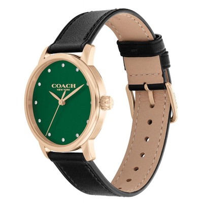 Coach Smartwatch with Green Face and Strap Coach Perry Green Dial Green Leather Strap Watch for Women main image 3