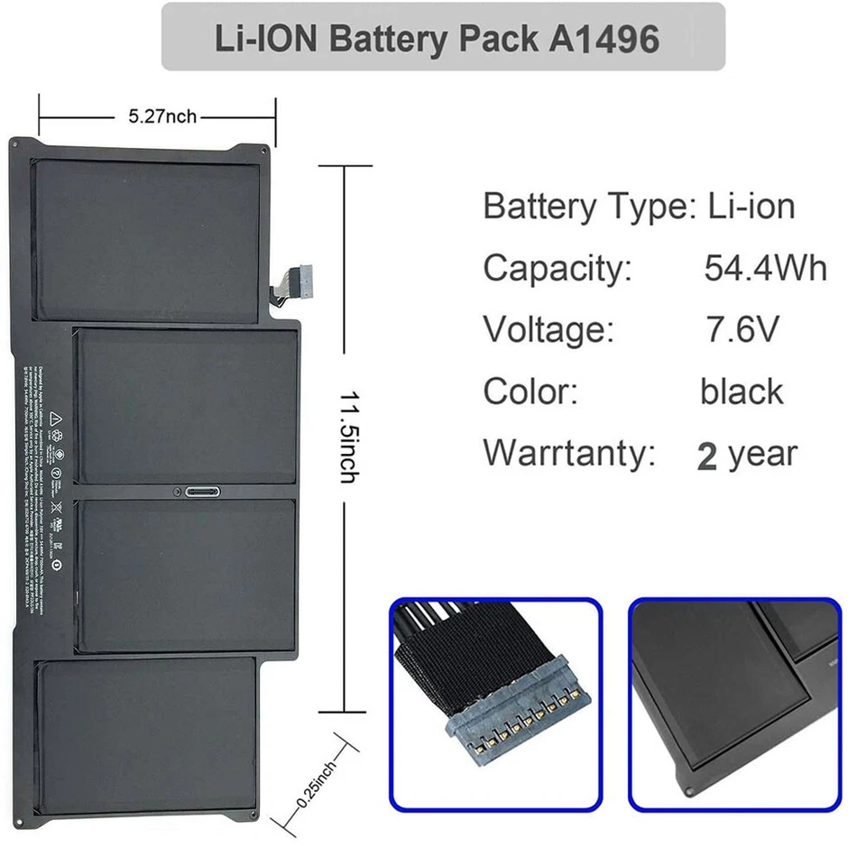 A1405 A1466 Akku Für Apple MacBook Air 13" A1496 A1369 2012 2013 2014 2015 2017 - Bild 2 von 4