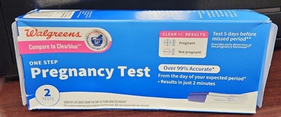 One Step Pregnancy Test 2 Sticks 99% Accurate by Walgreens EXP 02/2025