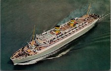 1960s  Holland-America Line Cruise Ship Amsterdam Vintage Postcard #2557