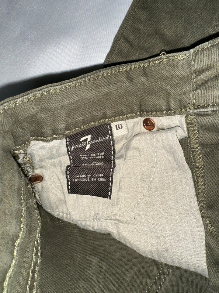 Pantalones de mezclilla elásticos ajustados al tobillo 7 For All Mankind usados para niñas (talla 10) Foto 4 de 4