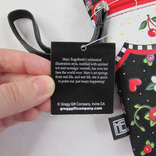 NWT Mary Engelbreit Pouch "Oh So Breit" Flowers Cherries Zip Closure Wrist Strap - Picture 5 of 7