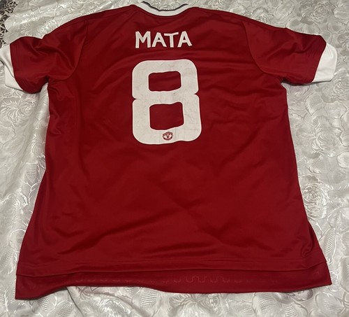JUAN MATA Manchester United Authentic Shirt ADIDAS #8 LARGE Vintage - Picture 3 of 10