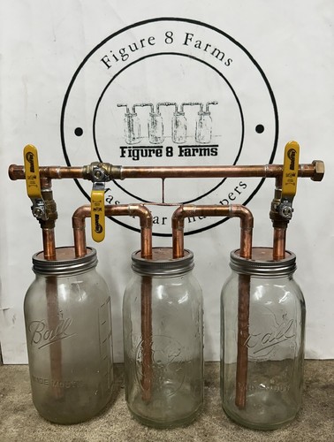 Tandem Tri 1/2β Mason Jar Thumper for Wide Mouth Half Gallon Mason Jar W/ Bypass
