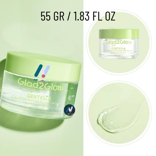Glad2glow Centella Allantoin Soothing Gel Moisturizer Acne Calming Redness 55gr - Picture 12 of 22