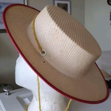 Vintage Youth Girls Straw Boater Skimmer Hat