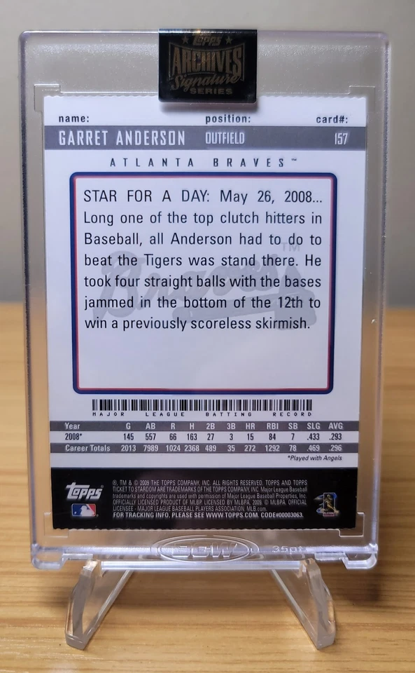 2022 Topps Archives Signature Series 2009 Garret Anderson Autograph #1/1 *RARE* - Image 2 of 2