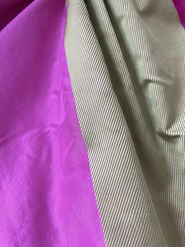 DESIGNERS GUILD THERMAL FRENCH BLACKOUT GREEN PINK STRIPE SILK BESPOKE CURTAINS - Picture 23 of 24