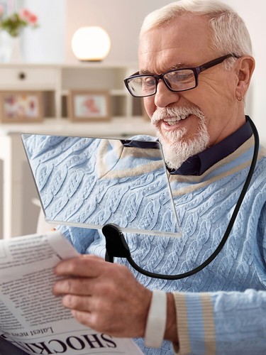 Hands Free Magnifying Glass Adjustable Neck Wear Magnifier Large Square leUtd+ - Picture 9 of 12