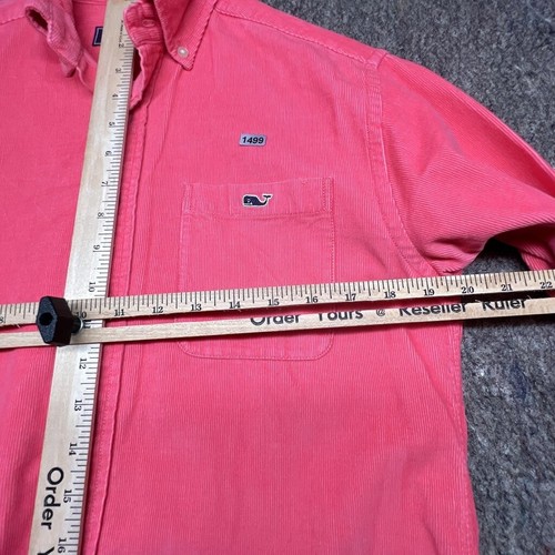 Vneyard Vines Mens Shirt Tucker Cotton Corduroy Button Down Whale Coral Small - Picture 5 of 10