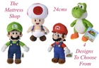 ~❤️~SUPER MARIO BROTHERS 24cms Plush Soft Toy Doll LUIGI YOSHI TOAD MARIO BROS