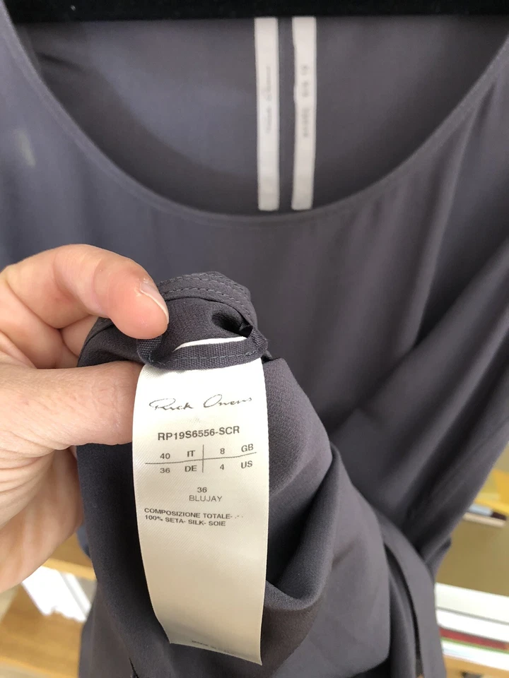 Rick Owens 100% подлинный макси шелк платье, темно-серый, размер 36 (S) - Изображение 4 из 4