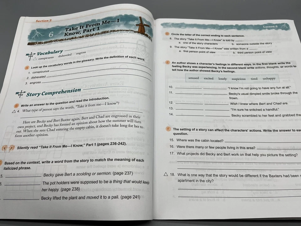 CLE Reading 5 Open Windows Study Guide Homeschool Christian Light Education - Image 2 of 2