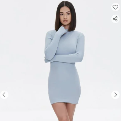 Forever 21 Ribbed Mock Neck Bodycon Dress S