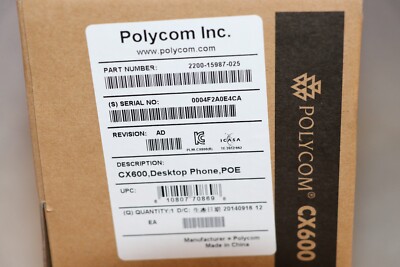 Lot of 5 New Polycom CX600 2200-15987-025 VoIP Phones